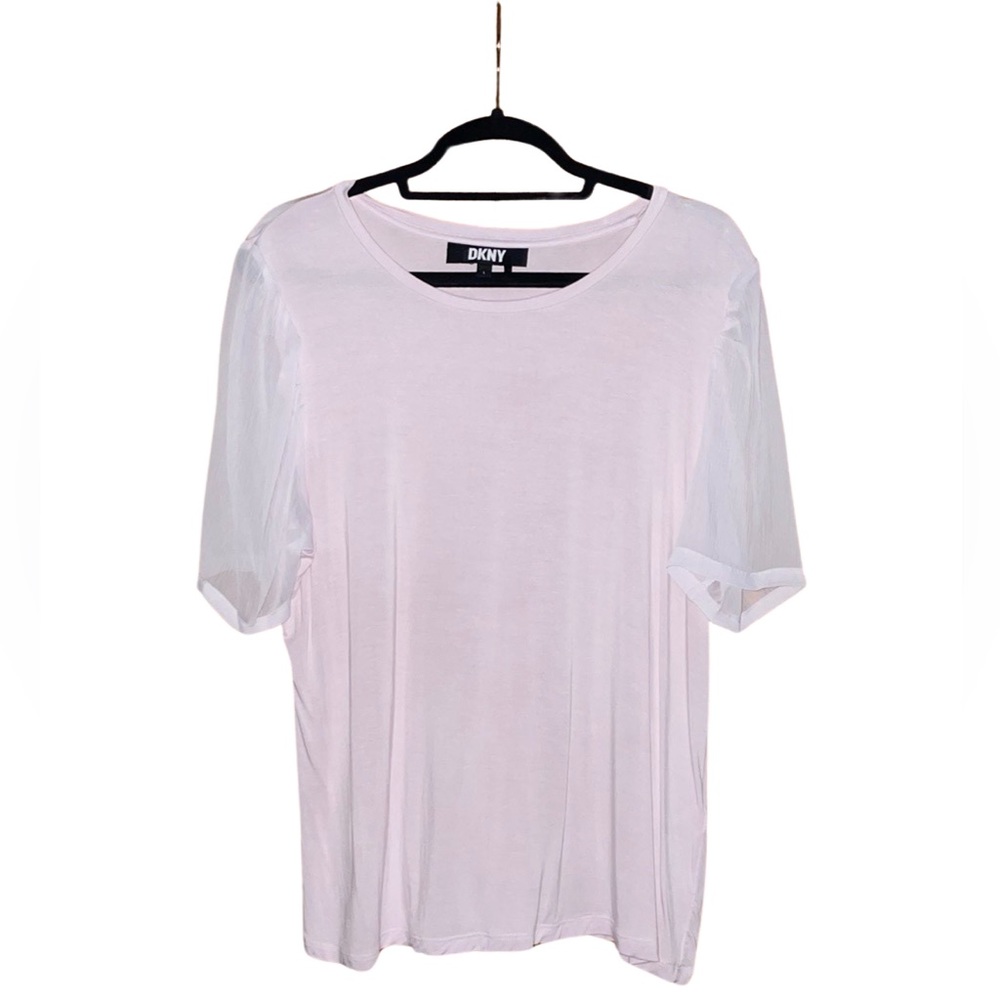 NWOT DKNY Sheer Sleeved Blouse - Baby Pink - Size L